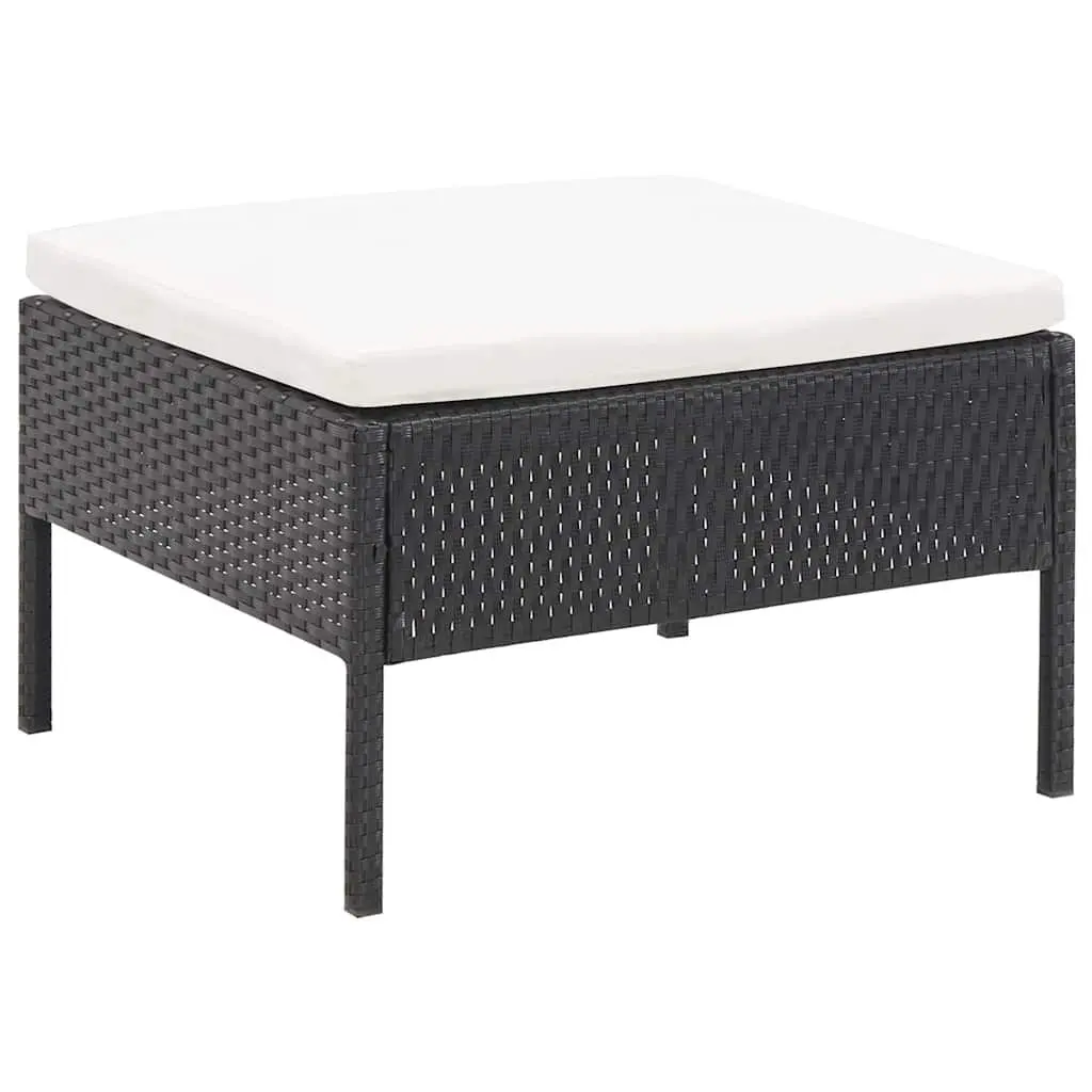 3 Piece Outdoor Garden Lounge Set with Cushions Poly Rattan Patio Furniture