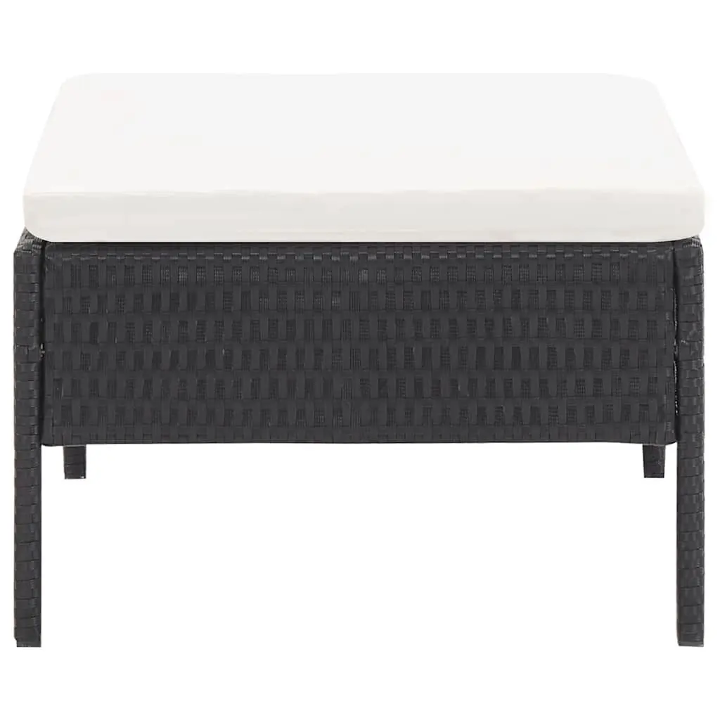3 Piece Outdoor Garden Lounge Set with Cushions Poly Rattan Patio Furniture