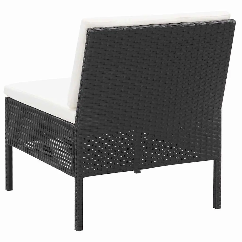 3 Piece Outdoor Garden Lounge Set with Cushions Poly Rattan Patio Furniture