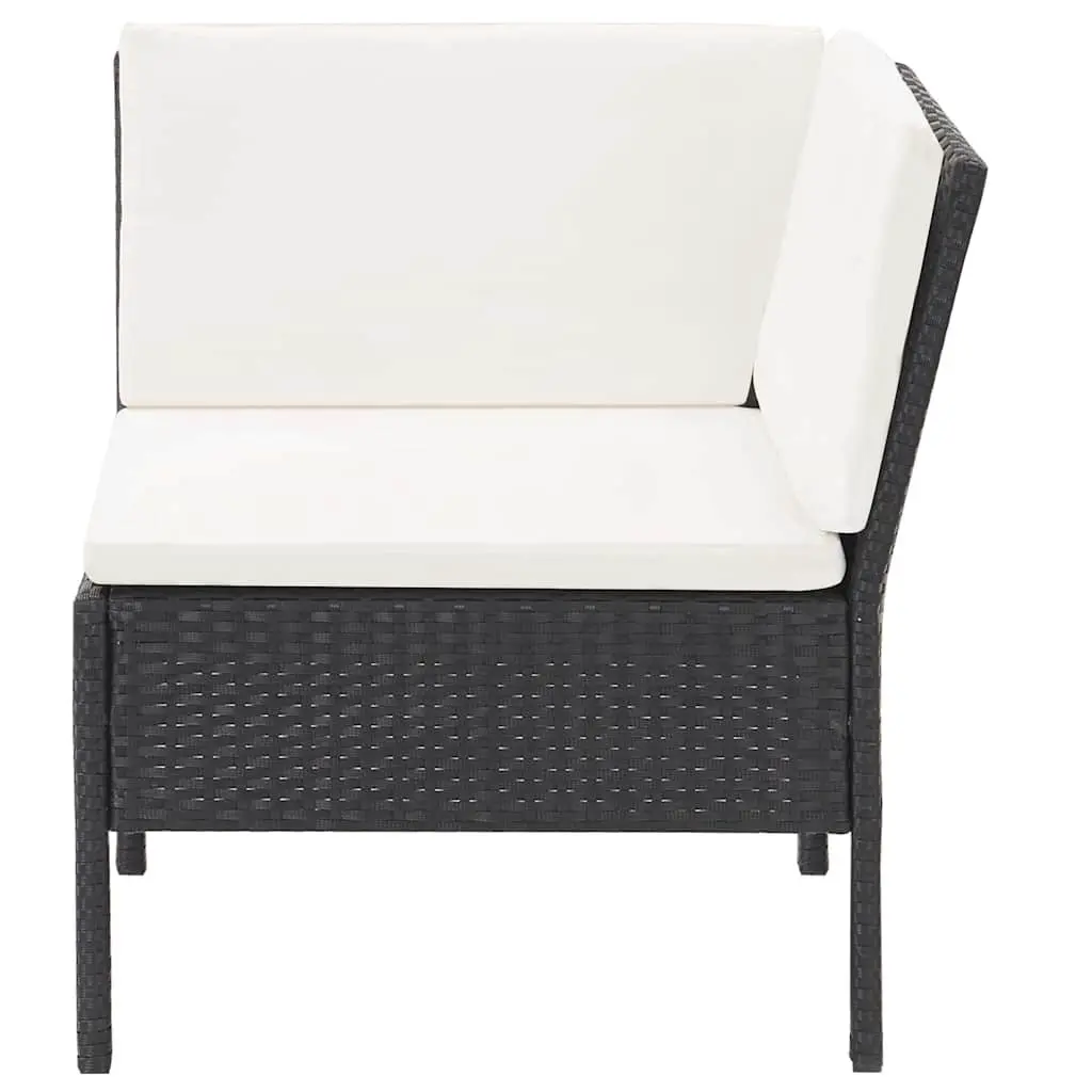 3 Piece Outdoor Garden Lounge Set with Cushions Poly Rattan Patio Furniture