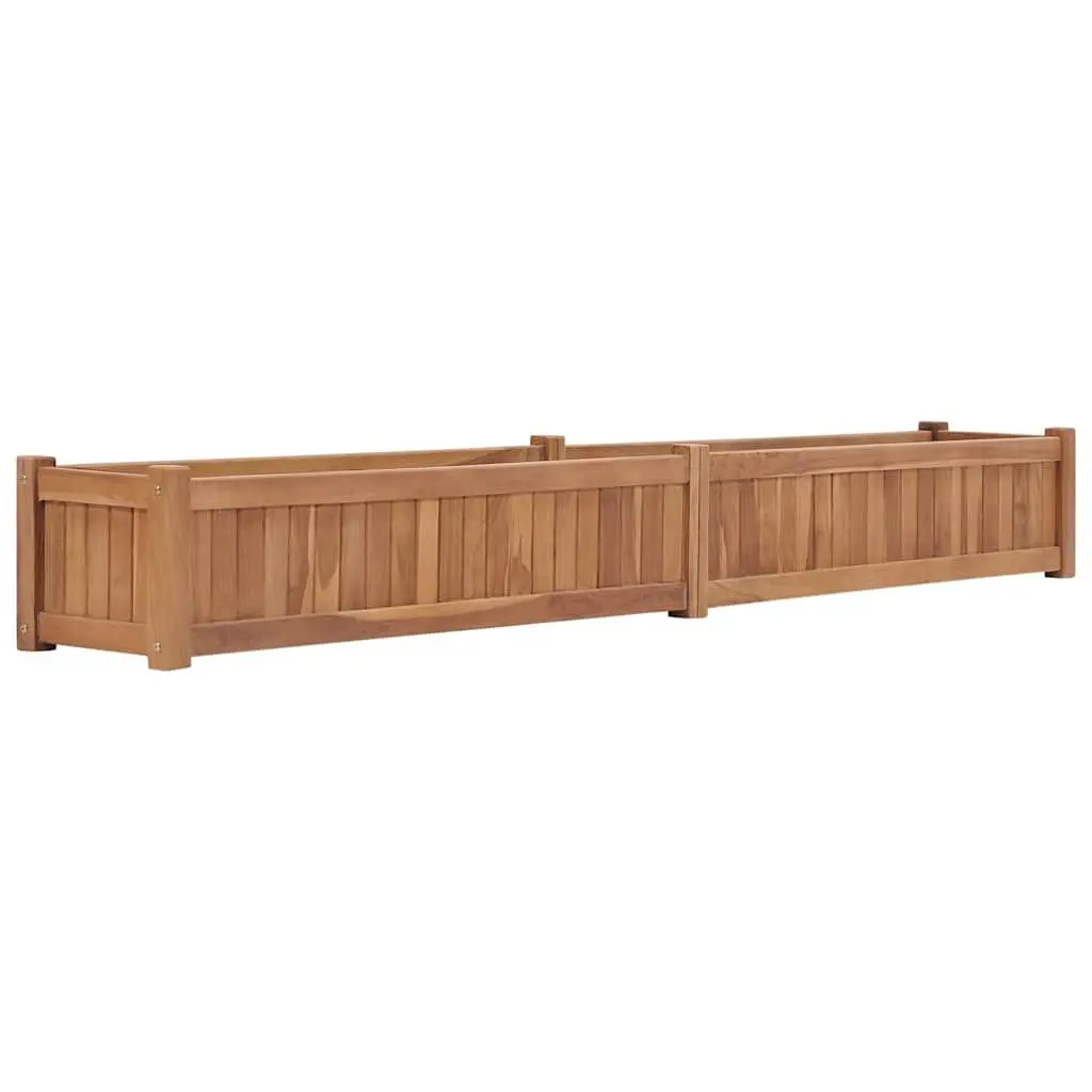 Raised Garden Bed Planter 200x30x25cm Brown Solid Wood Outdoor Patio