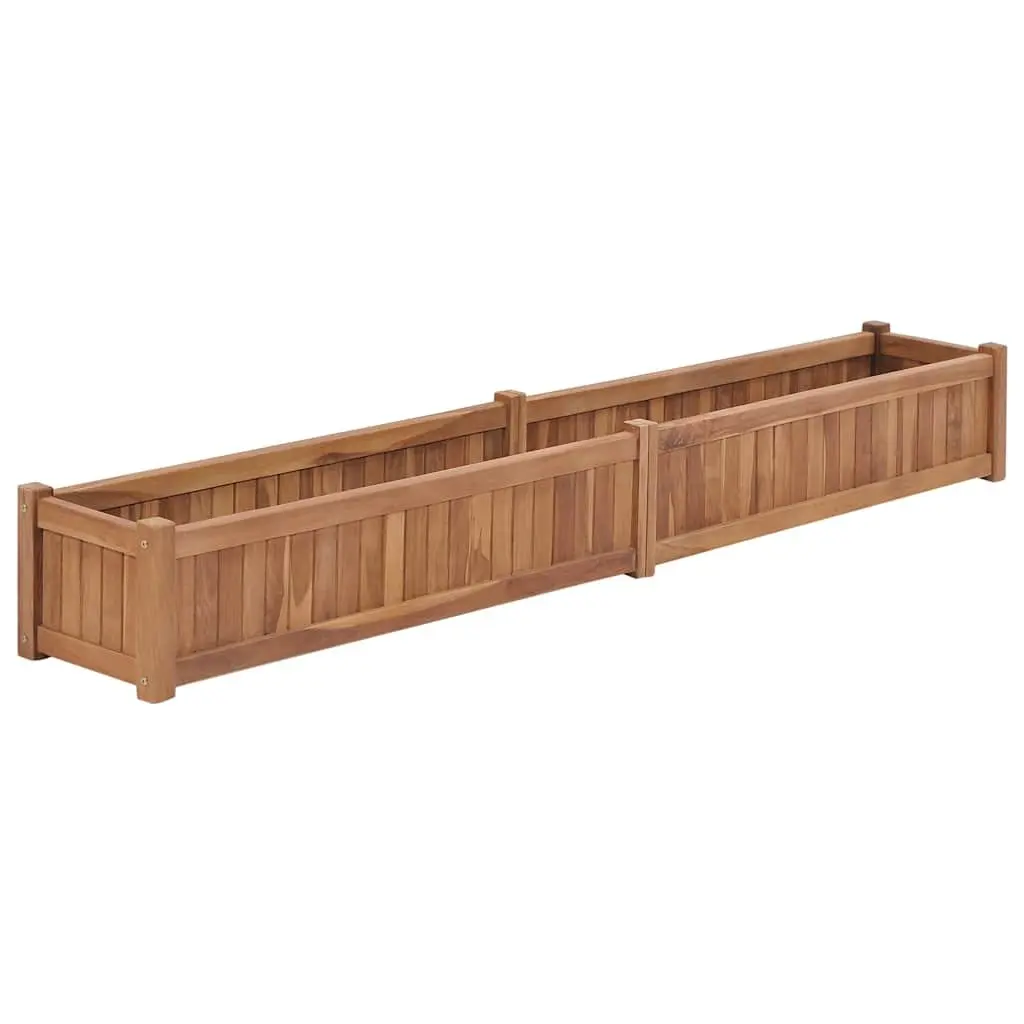 Raised Garden Bed Planter 200x30x25cm Brown Solid Wood Outdoor Patio