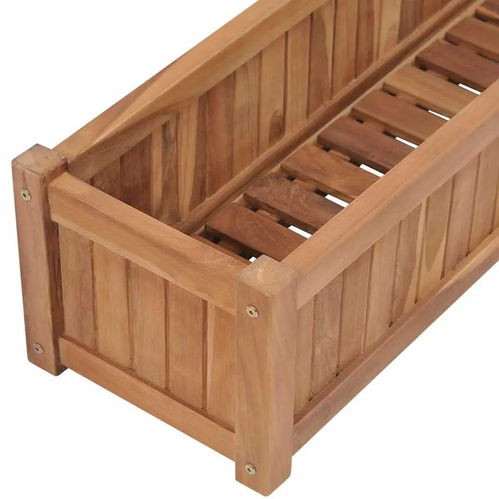 Raised Garden Bed Planter 200x30x25cm Brown Solid Wood Outdoor Patio