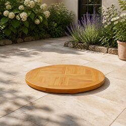 Round Solid Teak Wood Table Top 70cm Diameter 2.5cm Thick Dining Kitchen