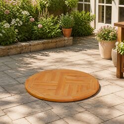 Solid Teak Wood Round Table Top 80cm Diameter Restaurant Cafe Home Dining
