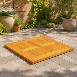Solid Teak Wood Table Top 70x70cm Brown Dining Kitchen Furniture Tabletop