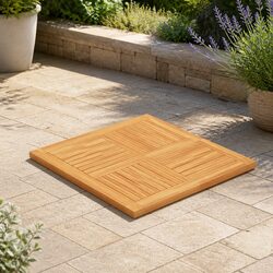 Solid Teak Wood Square Table Top 80x80cm Brown Wooden Tabletop Replacement