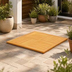 Solid Teak Wood Square Table Top 90x90cm Brown Dining Tabletop Replacement