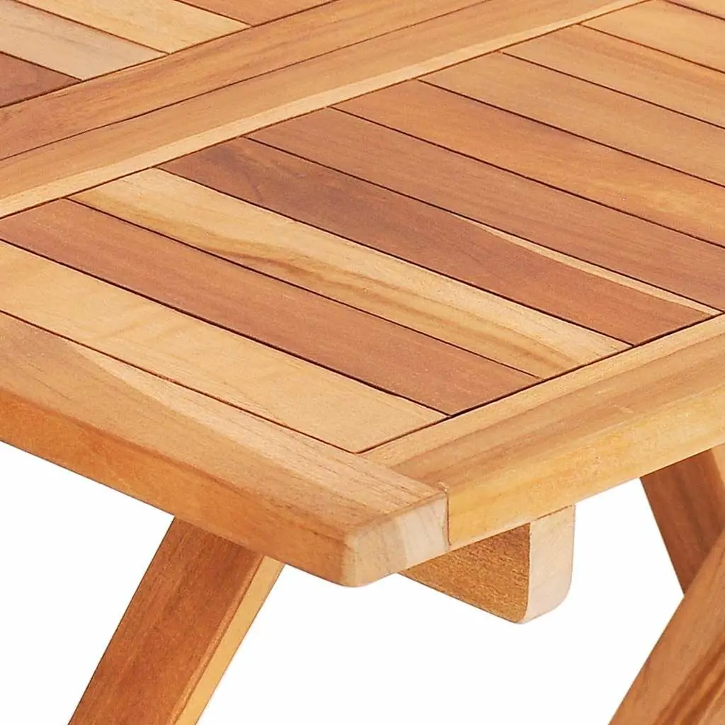 Folding Bistro Table Teak Wood 60x60x65 cm Brown Outdoor Garden Furniture