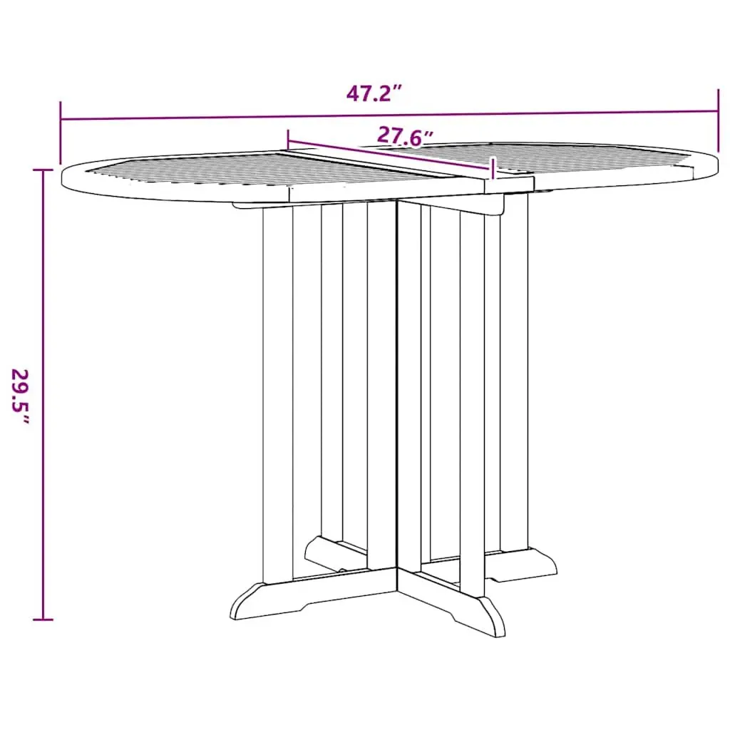 Folding Butterfly Garden Dining Table 120x70x75cm Outdoor Patio Furniture Brown