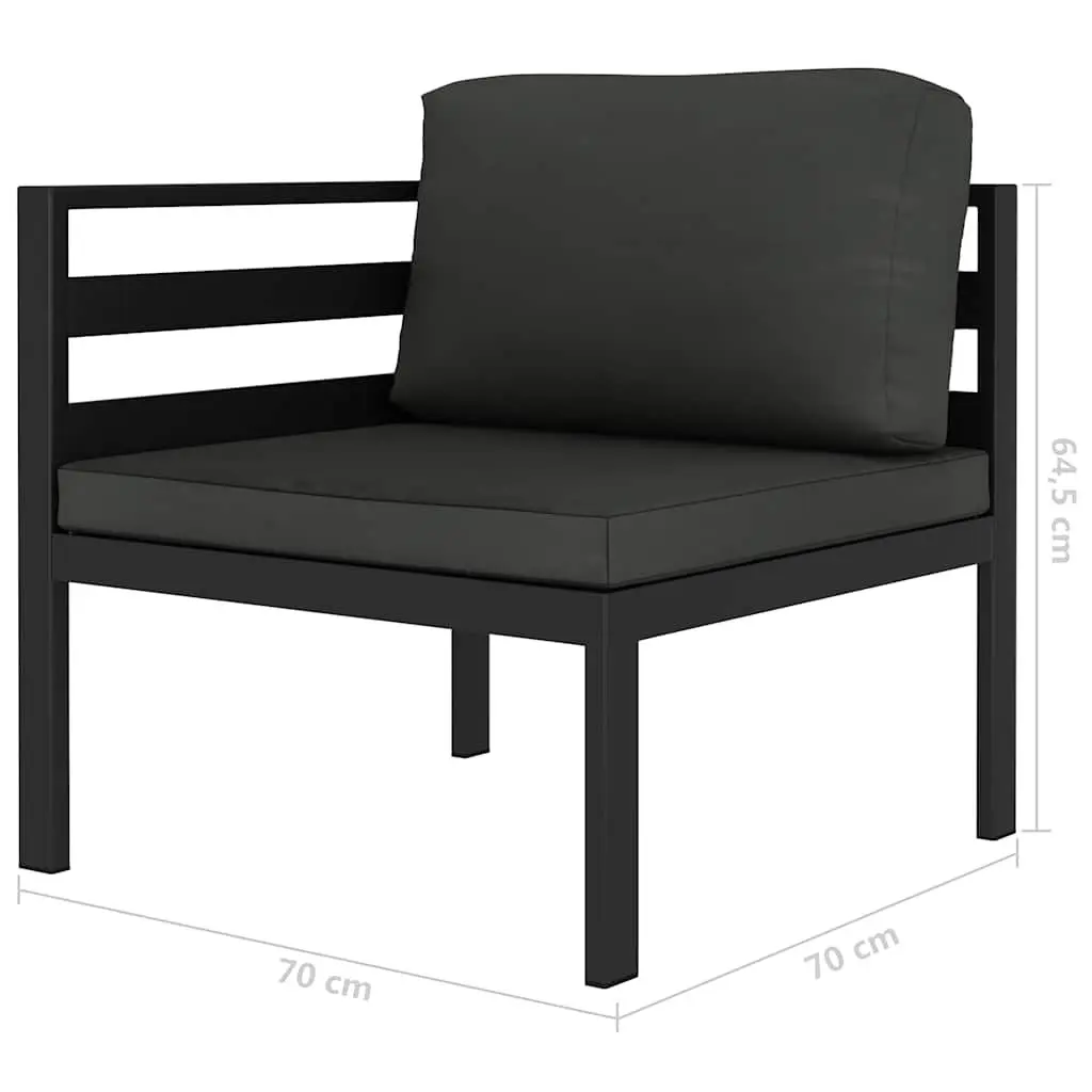 2 Piece Garden Sofa Set Modular Outdoor Lounge Sectional with Seat Cushions