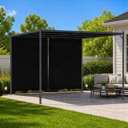 Garden Pergola 3x3m Retractable Sliding Roof Shade Anthracite Outdoor Structure