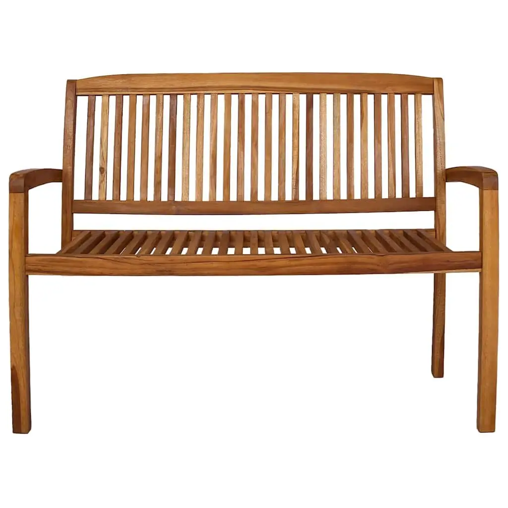 2-Seater Outdoor Stacking Bench 120cm Teak Wood Garden Patio Seating Furniture