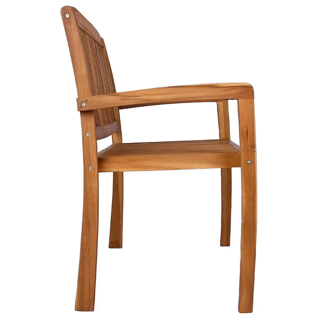 2-Seater Outdoor Stacking Bench 120cm Teak Wood Garden Patio Seating Furniture