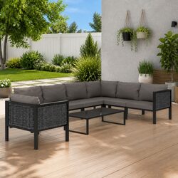 Garden Lounge Set 8 Piece Outdoor Patio Furniture Poly Rattan with Cushions