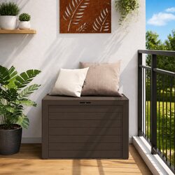 Garden Storage Box Brown Outdoor Patio Furniture Deck Tool Container 78x44x55cm