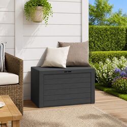 Garden Storage Box Anthracite 78x44x55cm Outdoor Patio Chest Container Organiser