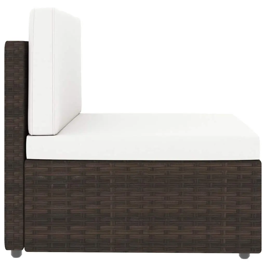Outdoor Sectional Lounge Set 2 Piece Weather-Resistant Poly Rattan Brown Modular