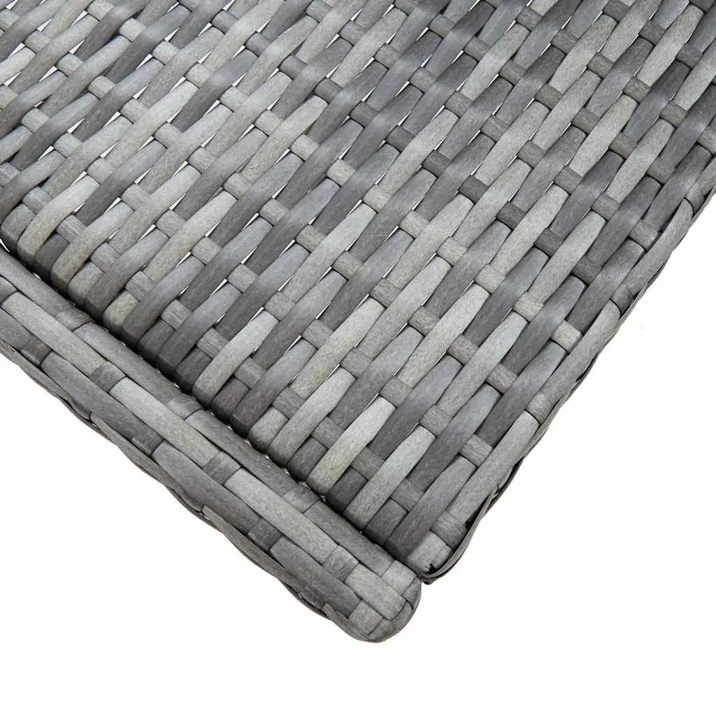 Outdoor Bar Set 7 Piece Poly Rattan Grey Garden Patio Furniture with Cushions