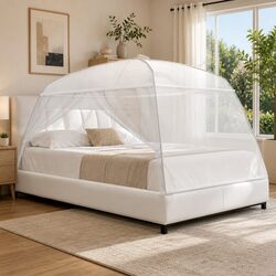 Mosquito Net Mongolian Yurt 2 Door Indoor Outdoor Camping Insect Screen White