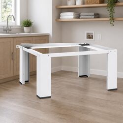 Washing Machine Pedestal Stand Riser White Steel Heavy Duty Laundry Appliance