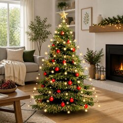 Christmas Tree Net Lights 210 LEDs White Bright Decoration Indoor Outdoor