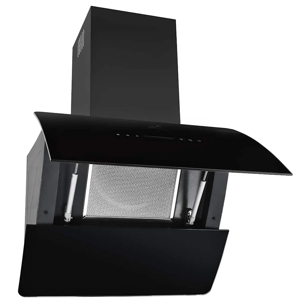 Wall Mounted Range Hood 60cm Powerful Black Stainless Steel Kitchen Extractor Fan 756m³/h