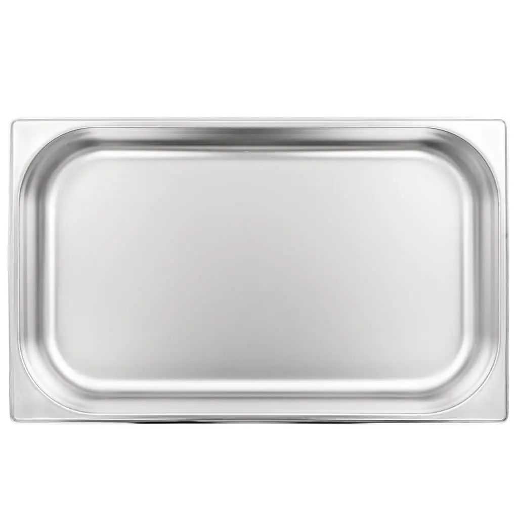 Gastronorm Containers Stackable GN 1/1 65 mm Stainless Steel Silver 4 Piece
