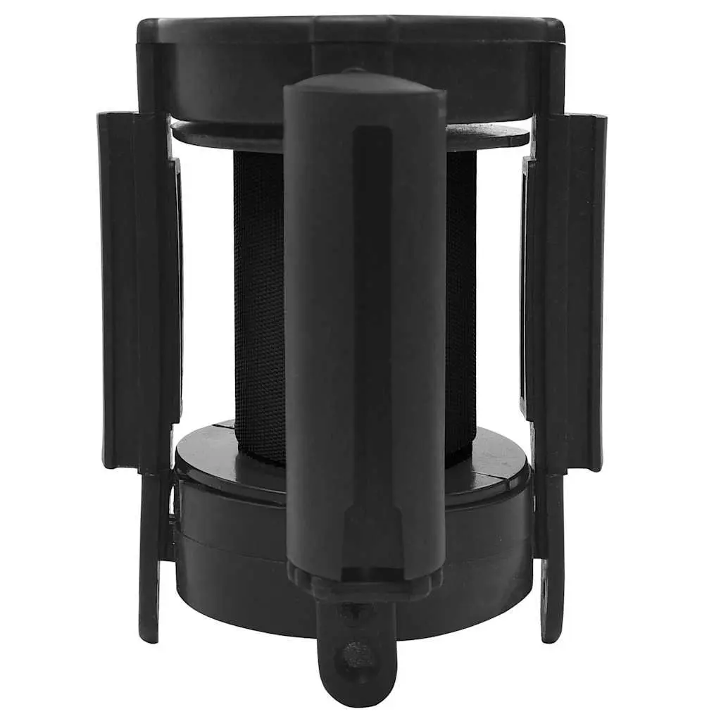 Retractable Belt Barrier 200cm Black Crowd Control Safety Stanchion System