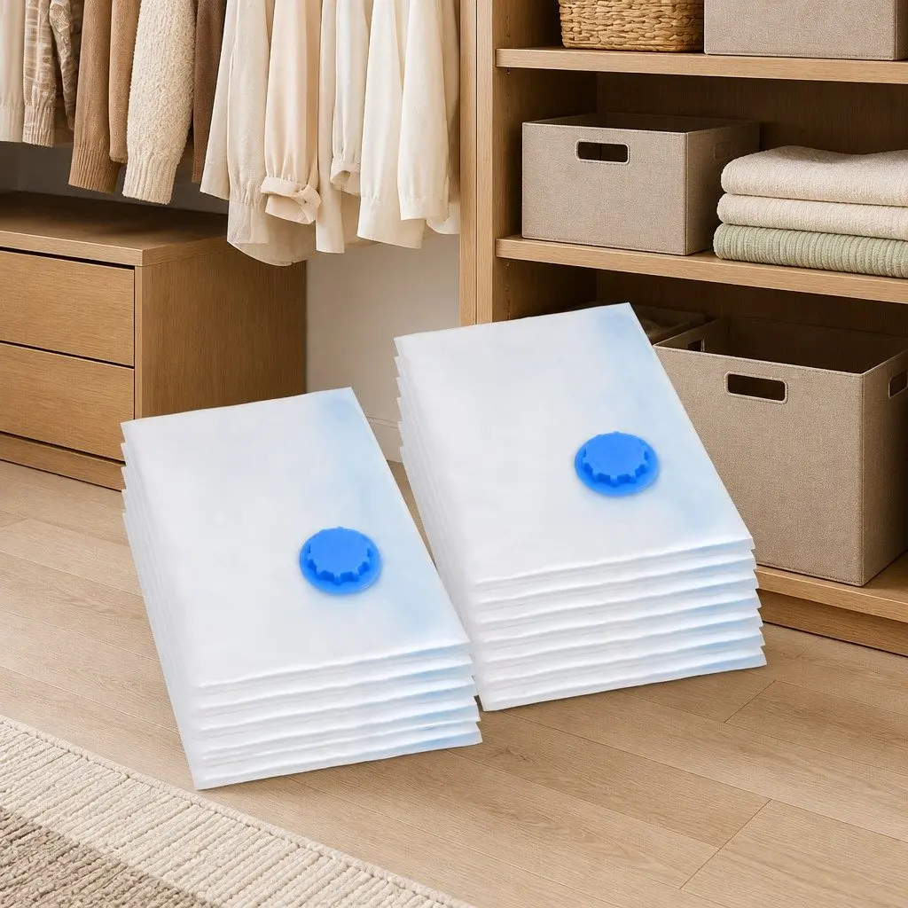 Vacuum Storage Bags Transparent Clothing Organiser 120x70 cm 10 Pack Home Travel