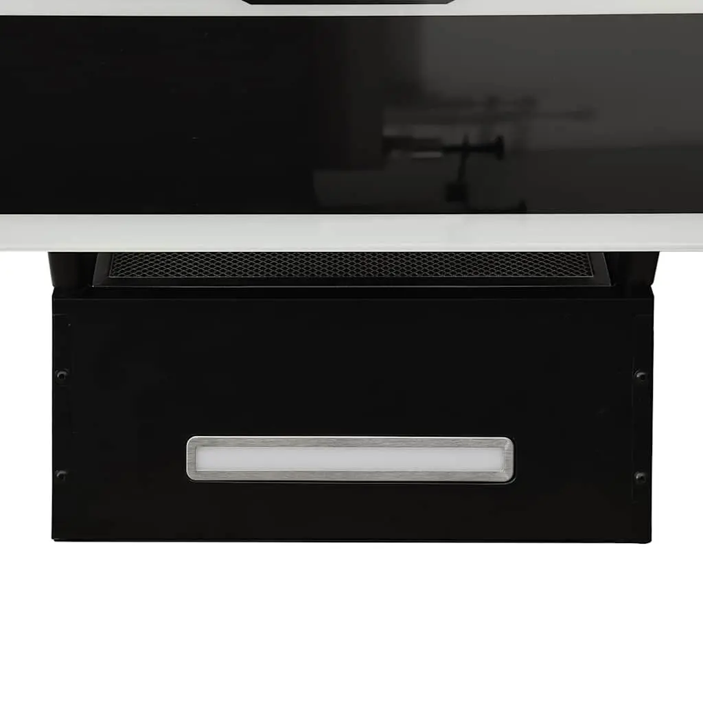 Wall Range Hood 60cm Kitchen Extractor Cooker Hood Black Tempered Glass