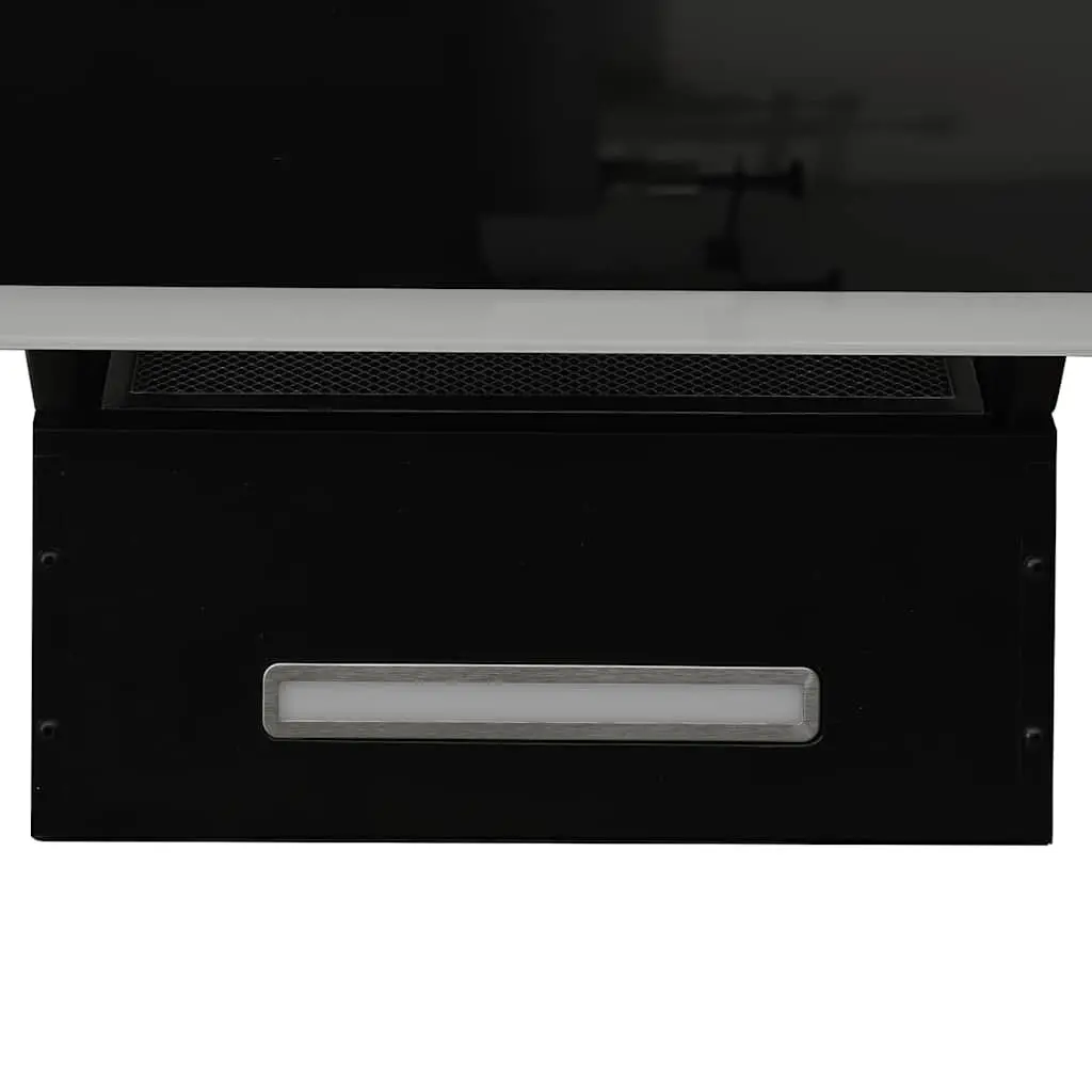 Wall Range Hood 90cm Black Tempered Glass 297m³/h Extraction Capacity LED Lamp