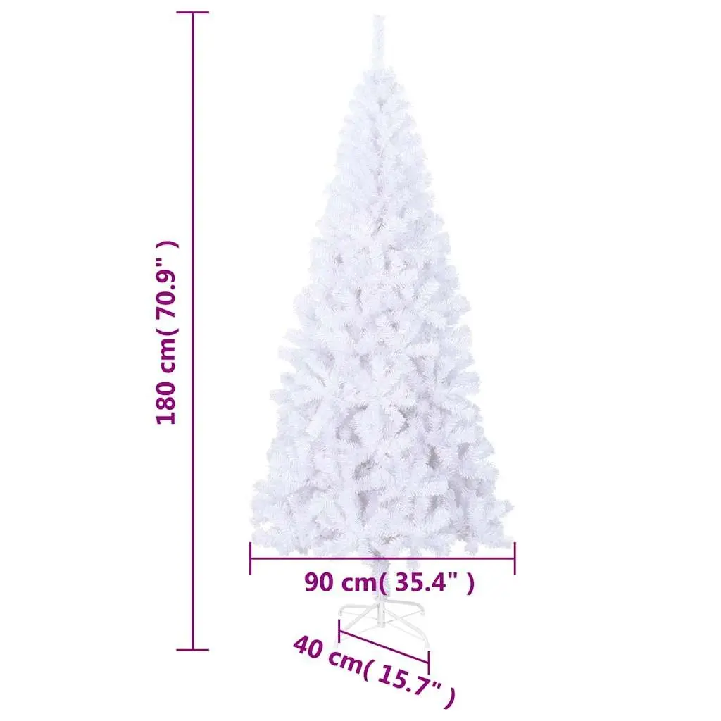 Artificial Christmas Tree 180cm White 620 Branch Tips Indoor Seasonal Holiday