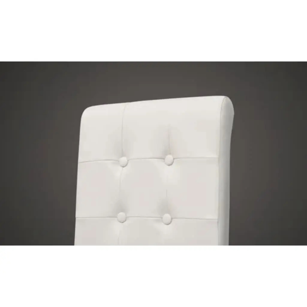 Dining Chairs Set of 2 White Padded Seat Kitchen Backrest Furniture