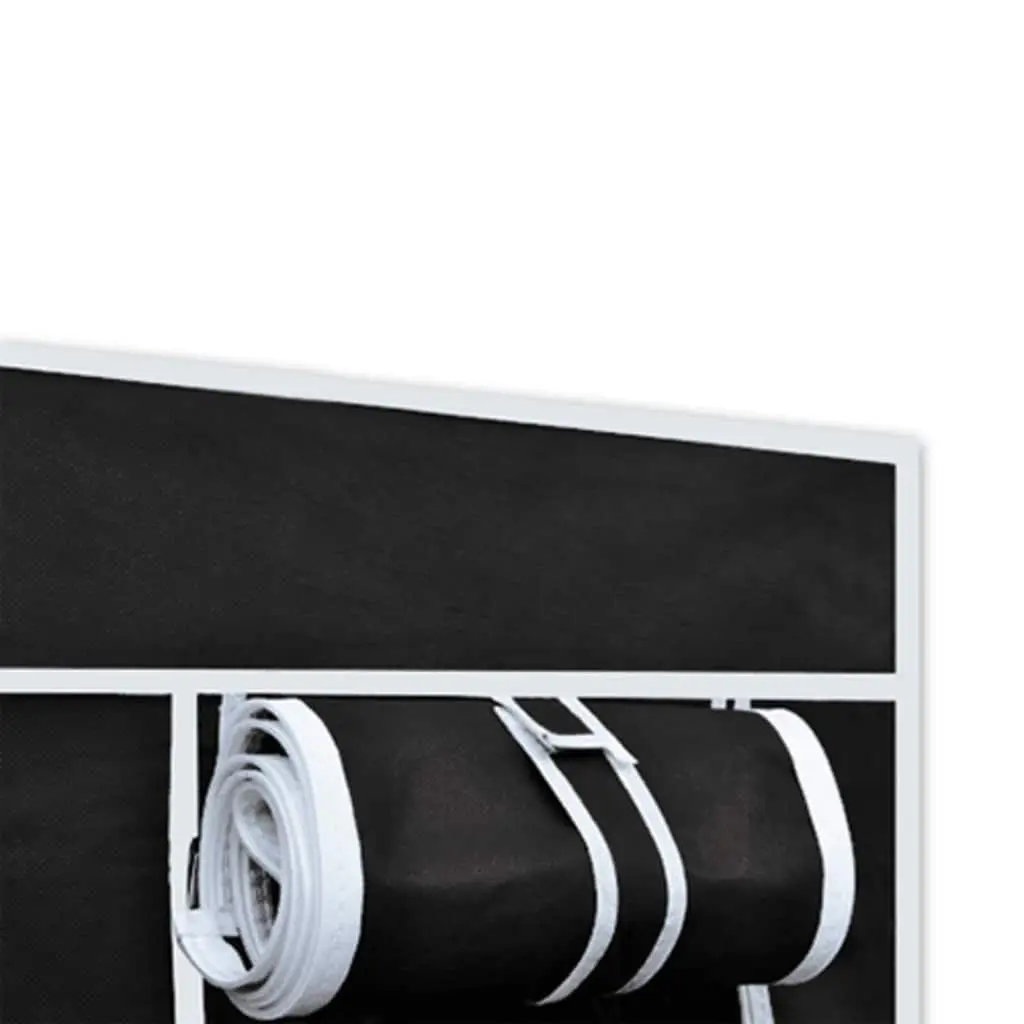 Folding Wardrobe Portable Storage 2 pcs Black Fabric Closet Organizer