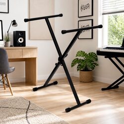 Adjustable X-Frame Keyboard Stand Single Braced Heavy Duty Music Performance