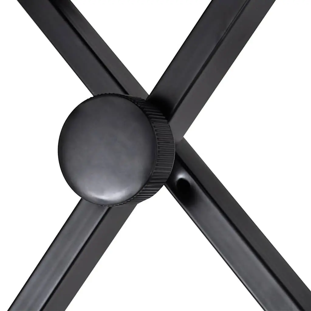 Adjustable Piano Keyboard Stool Foldable X-Frame Black