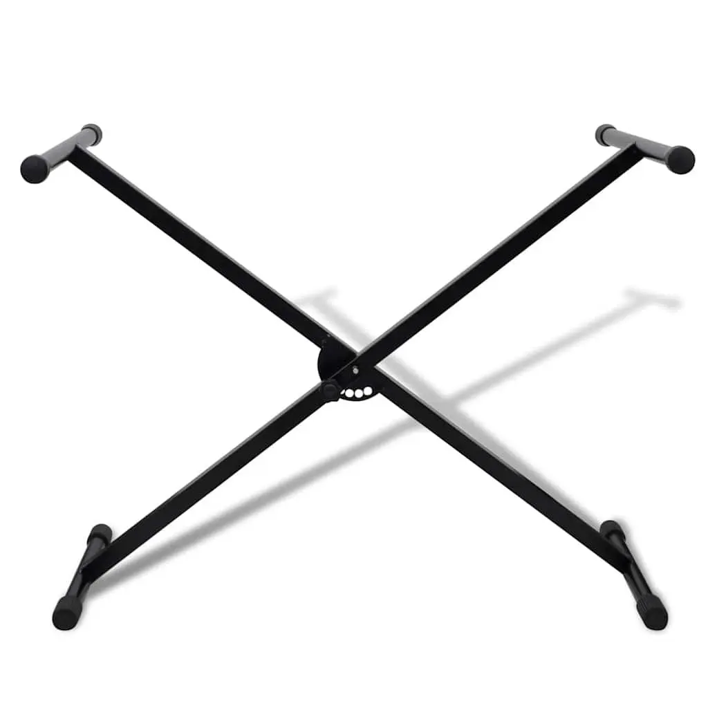 Keyboard Stand and Stool Set Adjustable Height Black Heavy Duty Construction