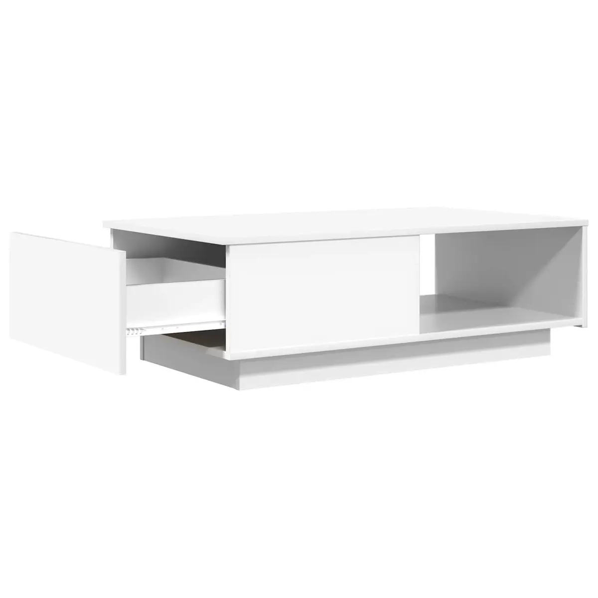 Coffee Table with Drawer Rectangular White Engineered Wood