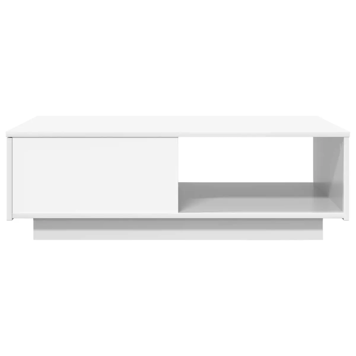 Coffee Table with Drawer Rectangular White Engineered Wood