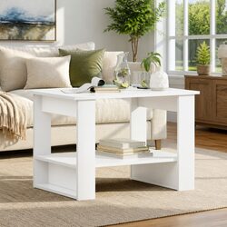 White Coffee Table 72x50x50cm Engineered Wood Modern Living Room Accent