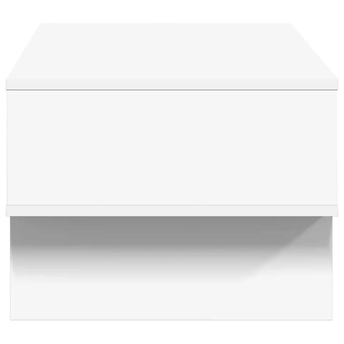 Coffee Table Modern White Engineered Wood Storage Shelves 80 x 46 x 35 cm