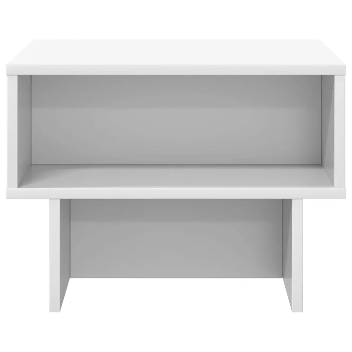 White Coffee Table Modern Living Room Accent Furniture Engineered Wood Storage