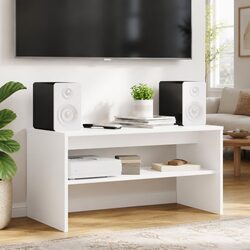 TV Cabinet 80 x 35 x 40 cm White Engineered Wood Modern Living Room Storage Unit