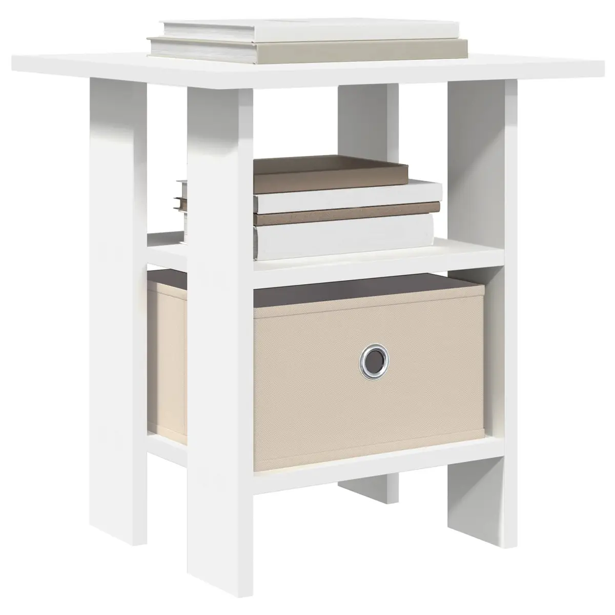 Bedside Table 2 pcs Engineered Wood Storage Drawer Shelf 41 x 40 x 45 cm White