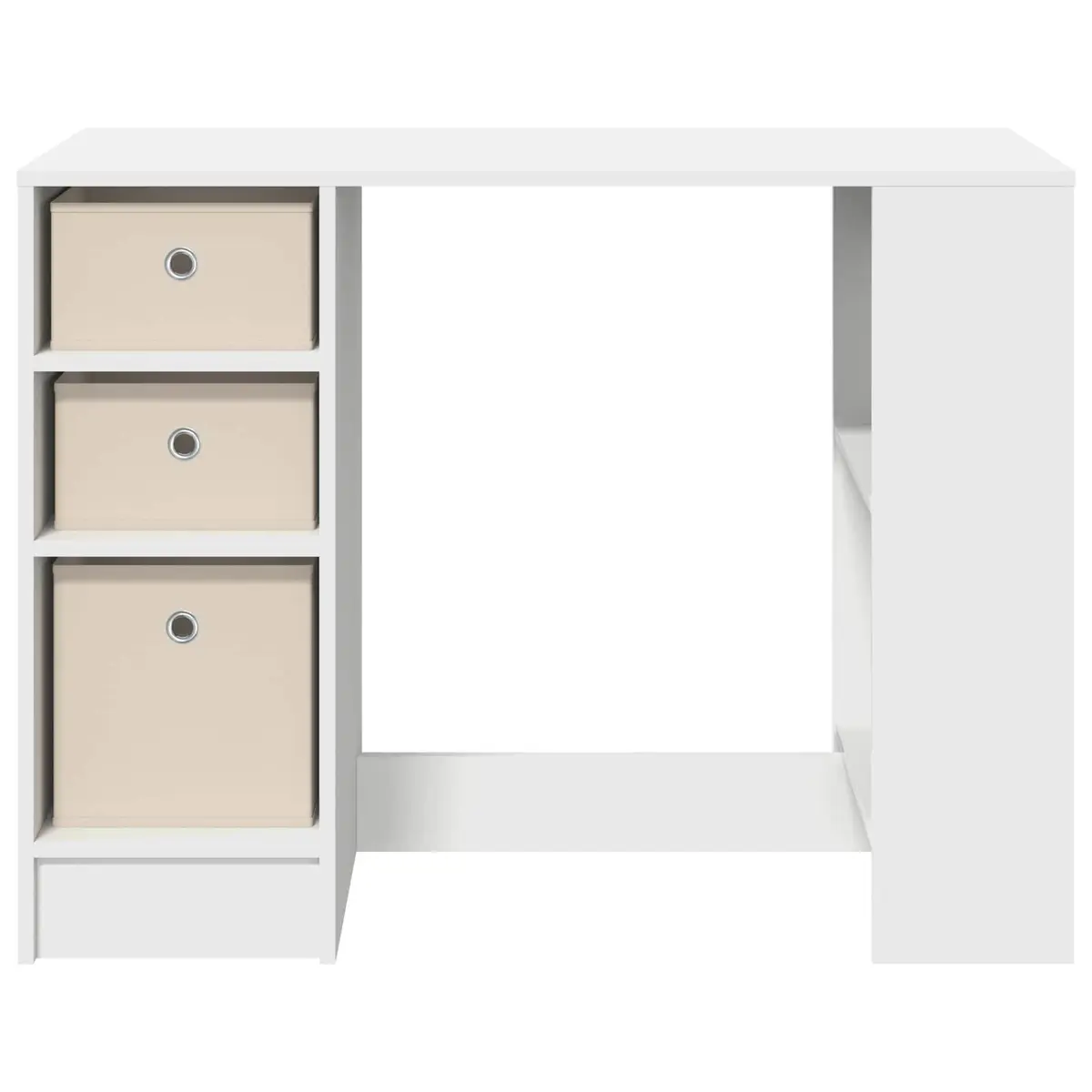 Writing Desk Rectangular Shape Engineered Wood White Home Office Furniture
