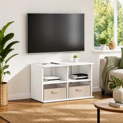 TV Stand with Drawer White Modern Lowboard Storage Unit Living Room Furniture