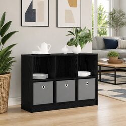 Black Oak Sideboard with Drawer Modern Storage Cabinet Living Room Furniture