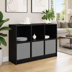 Sideboard Storage Cabinet Black Oak Modern Living Room Furniture with Shelving