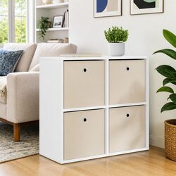 White Sideboard with Drawer Modern Storage Cabinet Living Room Furniture 68.5cm